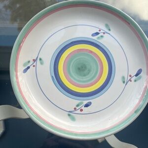 Caleca Italian Lello” vintage round lunch/salad ceramic plate